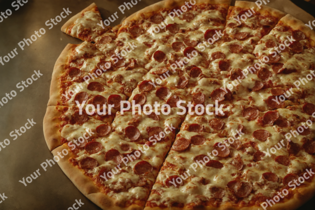 Stock Photo of Pizza pepperoni and cheese
