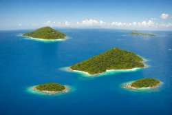 Tropical islands on the blue ocean
