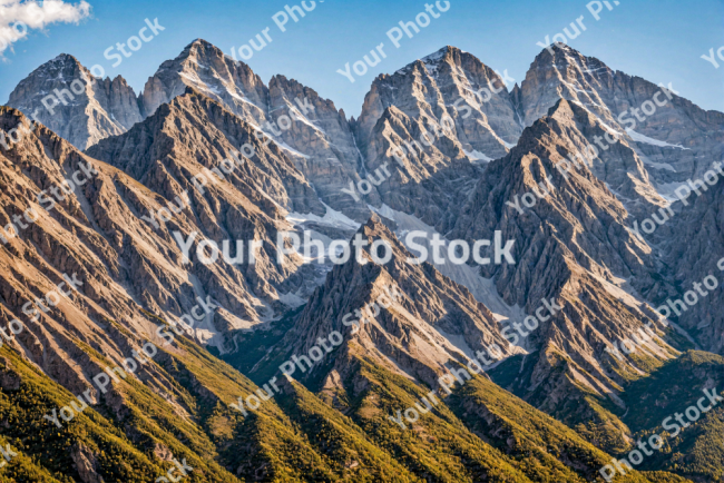 Stock Photo of Mountains landscape in the afternoon at sunset