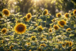 Stock Photo of Sunflowers farm nature