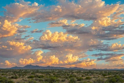 Beautiful clouds sunset on landscape countryside desert