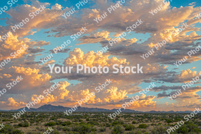 Stock Photo of Beautiful clouds sunset on landscape countryside desert