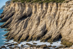 Stock Photo of Cliff rocks nature on the the sea coast ocean