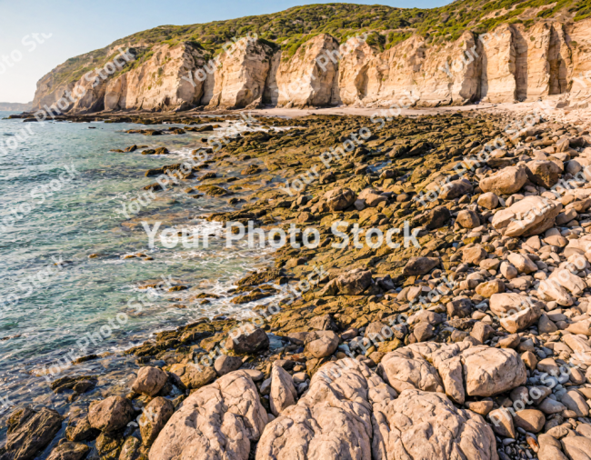 Stock Photo of Rock coast sea water ocean landscape beach