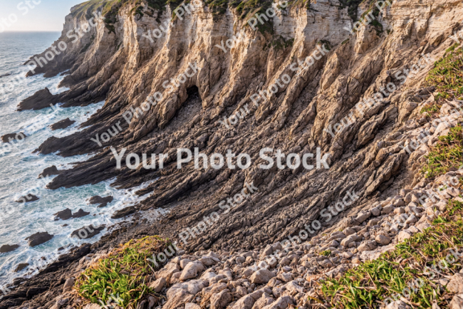 Stock Photo of Cliffs rocks sea ocean nature