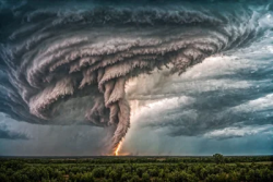 Twister clouds with Thunder and lightning
