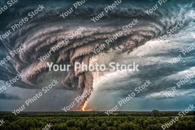 Stock Photo of Twister clouds with Thunder and lightning