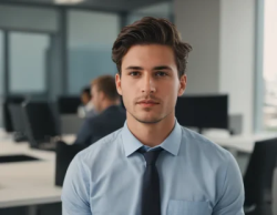 Man executive with shirt young executive, interview office job