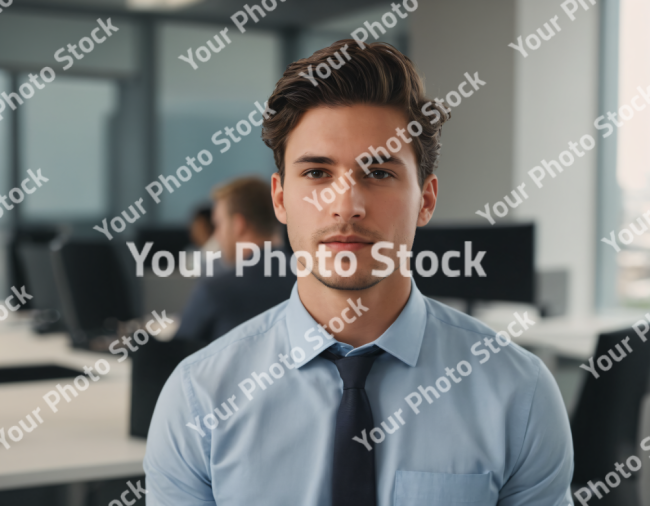 Stock Photo of Man executive with shirt young executive, interview office job