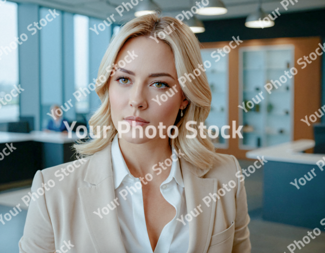 Stock Photo of Woman executive office director blonde hair stock