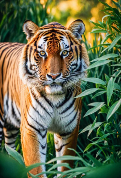 Stock Photo of Tiger in the jungle looking to the camera