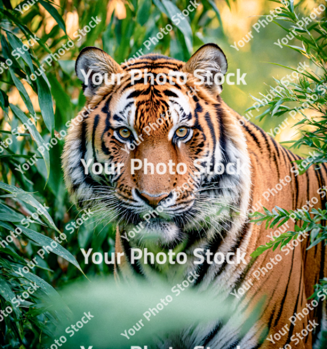 Stock Photo of Tiger looking to camera in the jungle nature animal