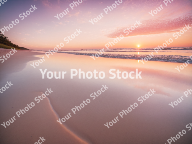 Stock Photo of Sunrise beach sunset pink orange travel calm relax