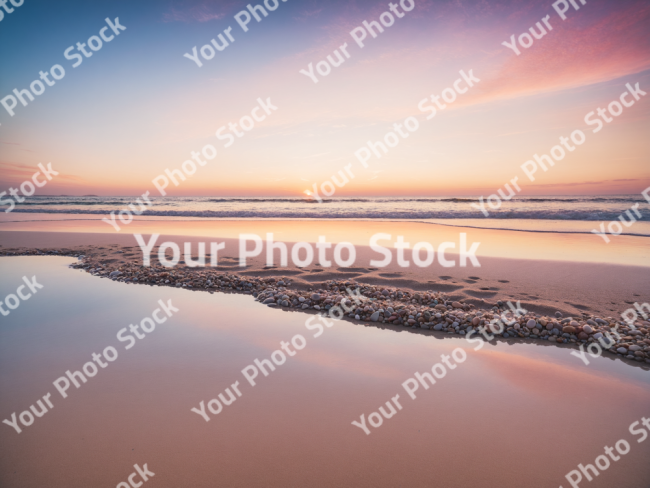 Stock Photo of Paradise beach sand and sea ocean relaxing pink