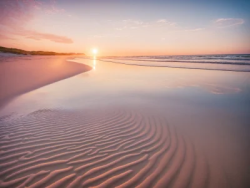 Stock Photo of Beach sand water sunrise relaxing calm landscape