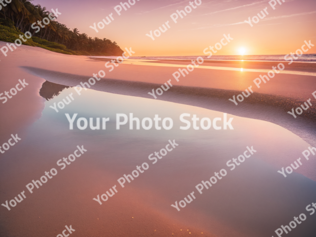 Stock Photo of Tropical island beach relax calm zen mode traveler sunset sunrise in the coast