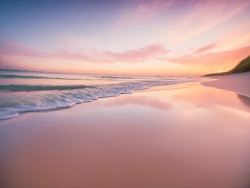 Stock Photo of Beautiful beach sunset relaxing time zen mode pink