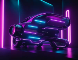 Robot future technology scifi cyberpunk neon pink