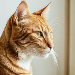 Stock Photo of Cat orange and white portrait in home