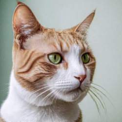 Stock Photo of Cat focus in the camera home orange animal pet