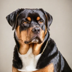 Stock Photo of Rottweiler dog black brow and white portrait pet animal