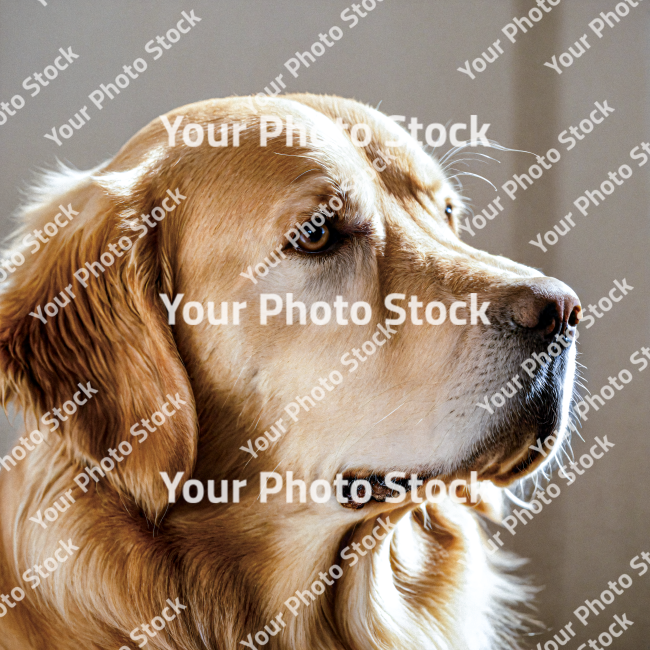 Stock Photo of Golden retriever dog gold animal pet