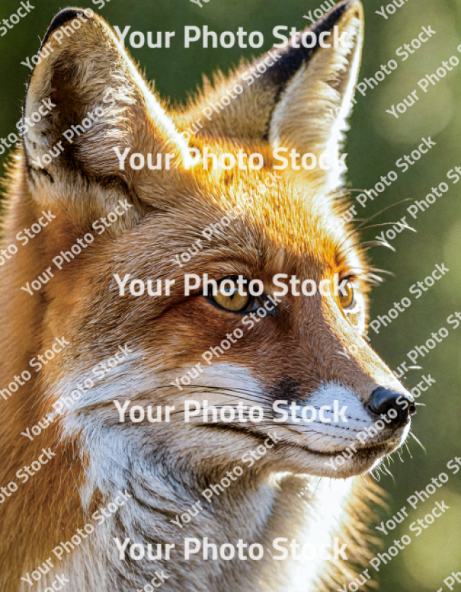 Stock Photo of Fox on the sunset animal orange brown nature