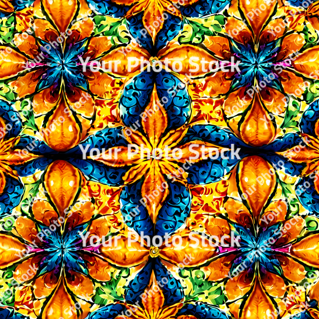 Stock Photo of Psychedelic colorful pattern no seamless abstract shape