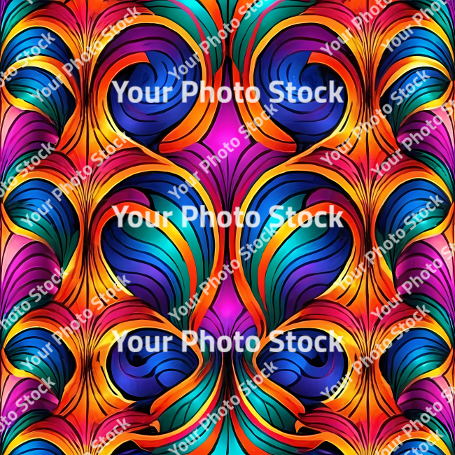 Stock Photo of Psychedelic colorful pattern no seamless abstract shape