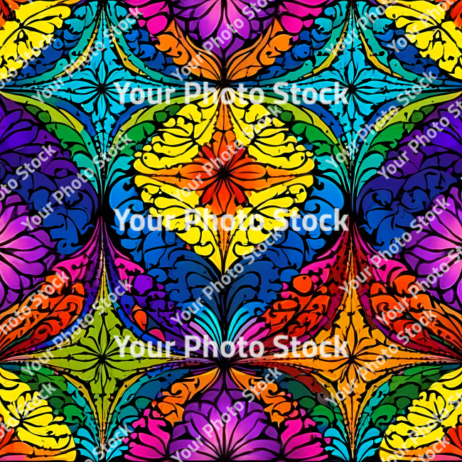 Stock Photo of Psychedelic colorful pattern no seamless abstract shape