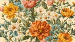 Stock Photo of Vintage flowers wallpaper background design 2d illustration print decor