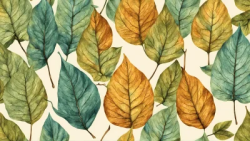 Stock Photo of Leaves colorful vintage pattern wallpaper decoration autum wall design