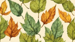 Leaves colorful vintage pattern wallpaper decoration autum wall design