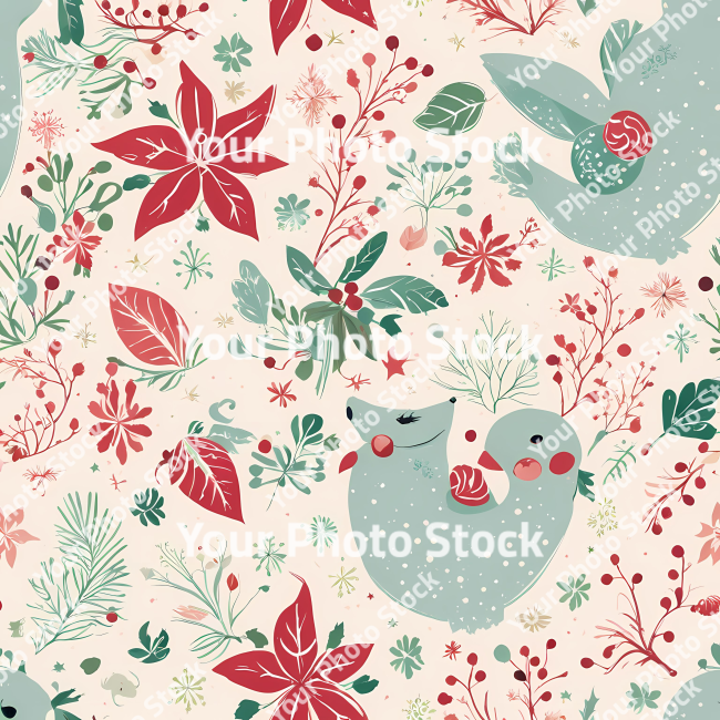 Stock Photo of Christmas pattern design seamless tiling decoration paper illustration