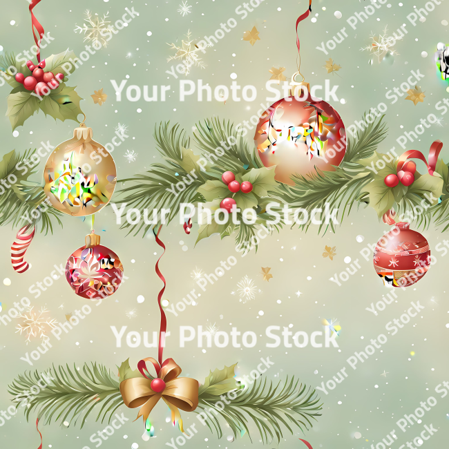 Stock Photo of Christmas pattern design seamless tiling decoration paper illustration christmas spheres