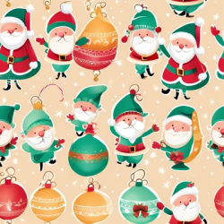 Stock Photo of Christmas pattern design seamless tiling decoration paper illustration characters
