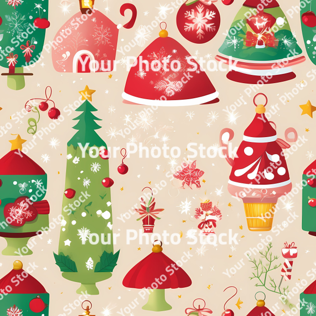 Stock Photo of Christmas pattern design seamless tiling decoration paper illustration