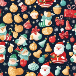 Christmas santa klaus pattern design seamless tiling decoration paper illustration characters