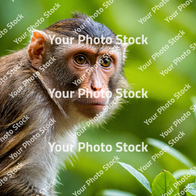 Stock Photo of Monkey chimpanzee in the nature looking the camera