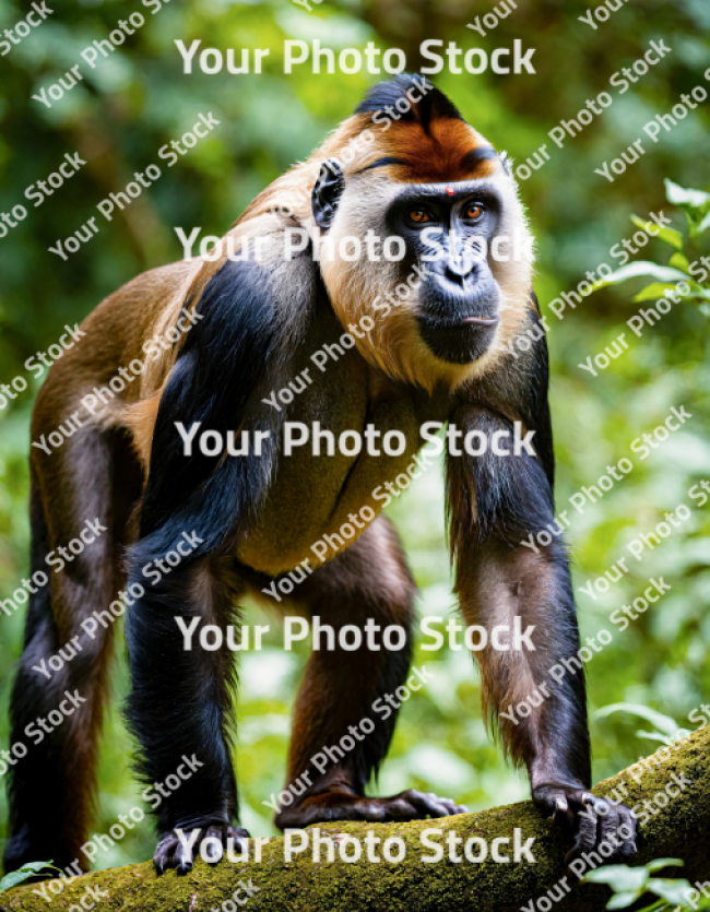 Stock Photo of Monkey chimpanzee in the nature looking the camera
