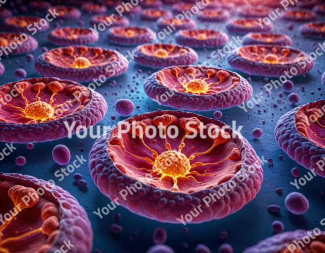 Stock Photo of Abstract colorful cells science particles wallpaper HD
