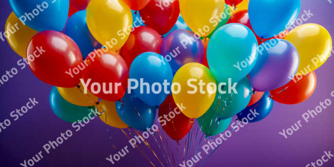 Stock Photo of Birthday cake with candles on wooden table