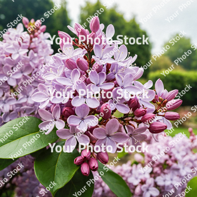 Stock Photo of Flower pink violet in the garden overcast day