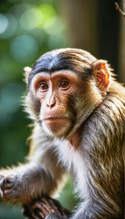 Stock Photo of Monkey chimpanzee in the nature looking the enviroment