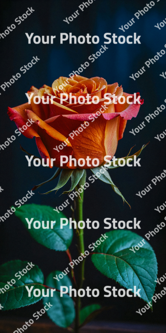 Stock Photo of Rose flower red orange romantic