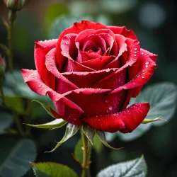 Stock Photo of Rose flower red orange romantic