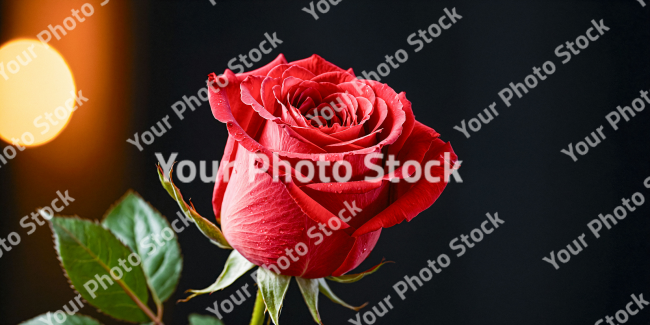 Stock Photo of Rose flower red orange romantic