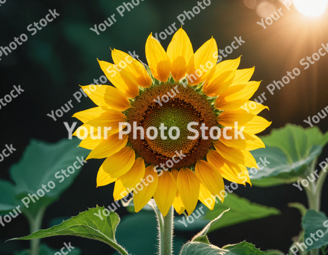 Stock Photo of Sunflower in the garden simple flower yellow