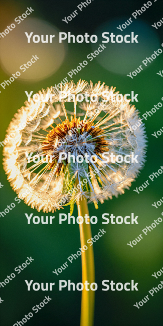 Stock Photo of Dandelion in the garden macro lens detailed