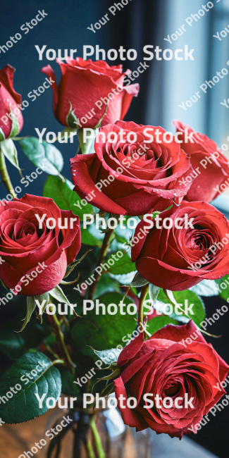 Stock Photo of Rose flower red orange romantic